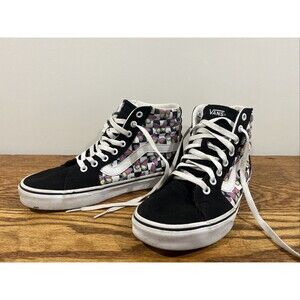 Vans Sk8-Hi Checkerboard Butterfly Women's Canvas Skate Lace Up Shoes Sz 8